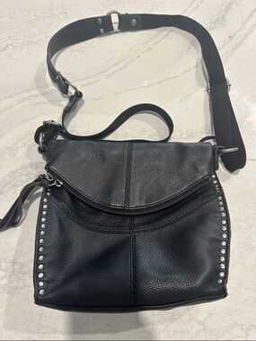 Black Studded Leather Crossbody Bag - the sak